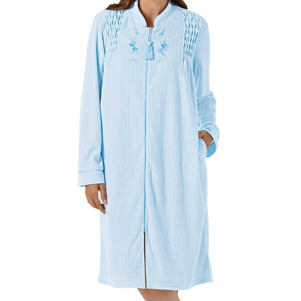 NEW Women's Zip-Front Long Fleece Robe by EZI NEW Women's Zip-Front Long Fleece Robe by EZI
